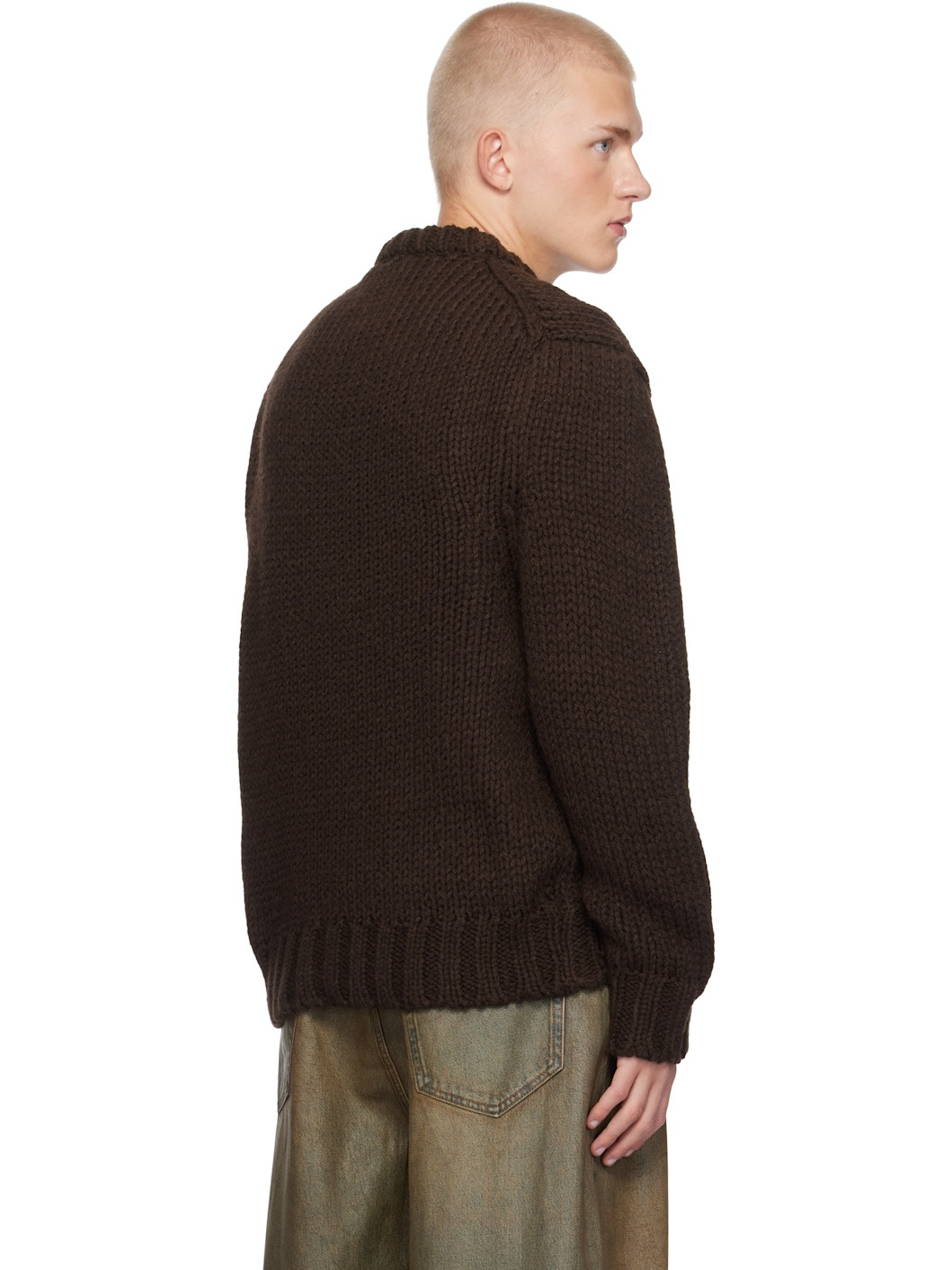Brown Chunky Knit Sweater - 3