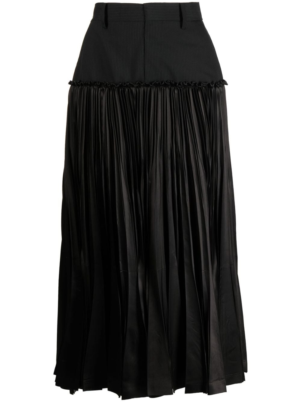 panelled pleated skirt - 1