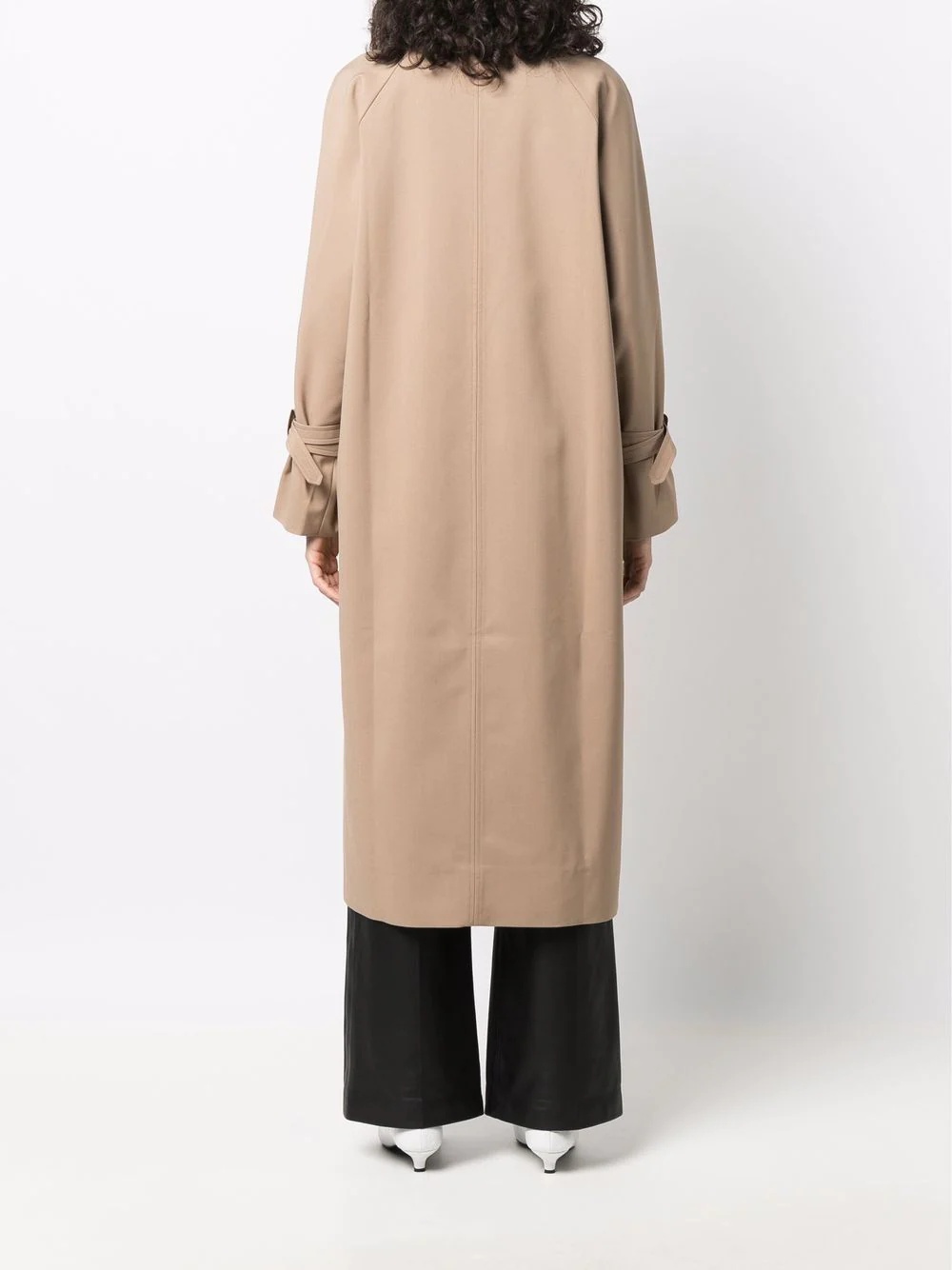 double-breasted mid-length coat - 4