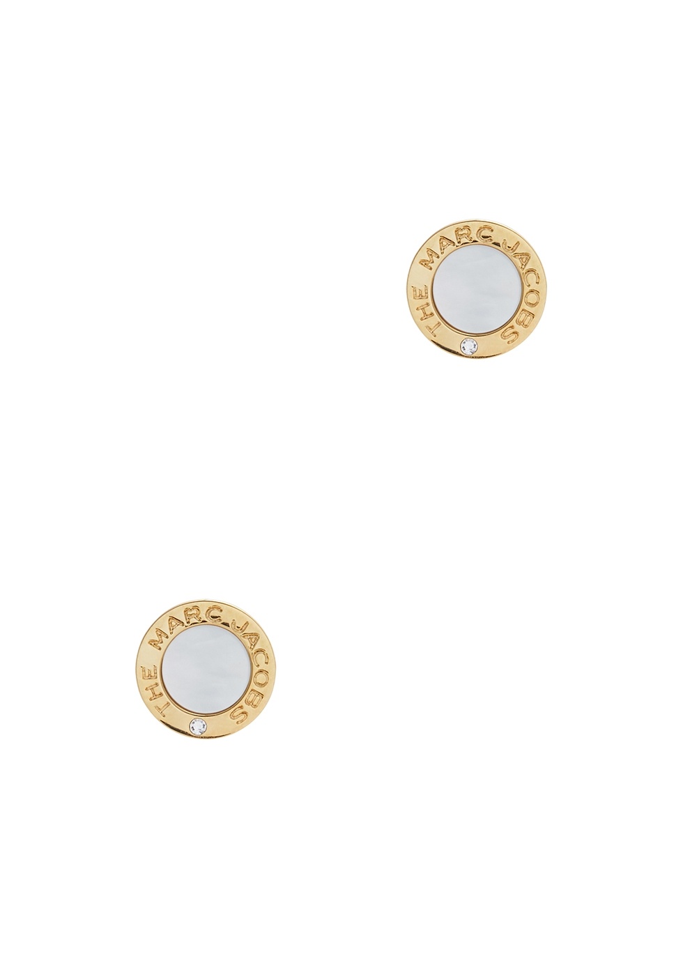 Marc Jacobs Gold & Black 'The Medallion' Stud Earrings