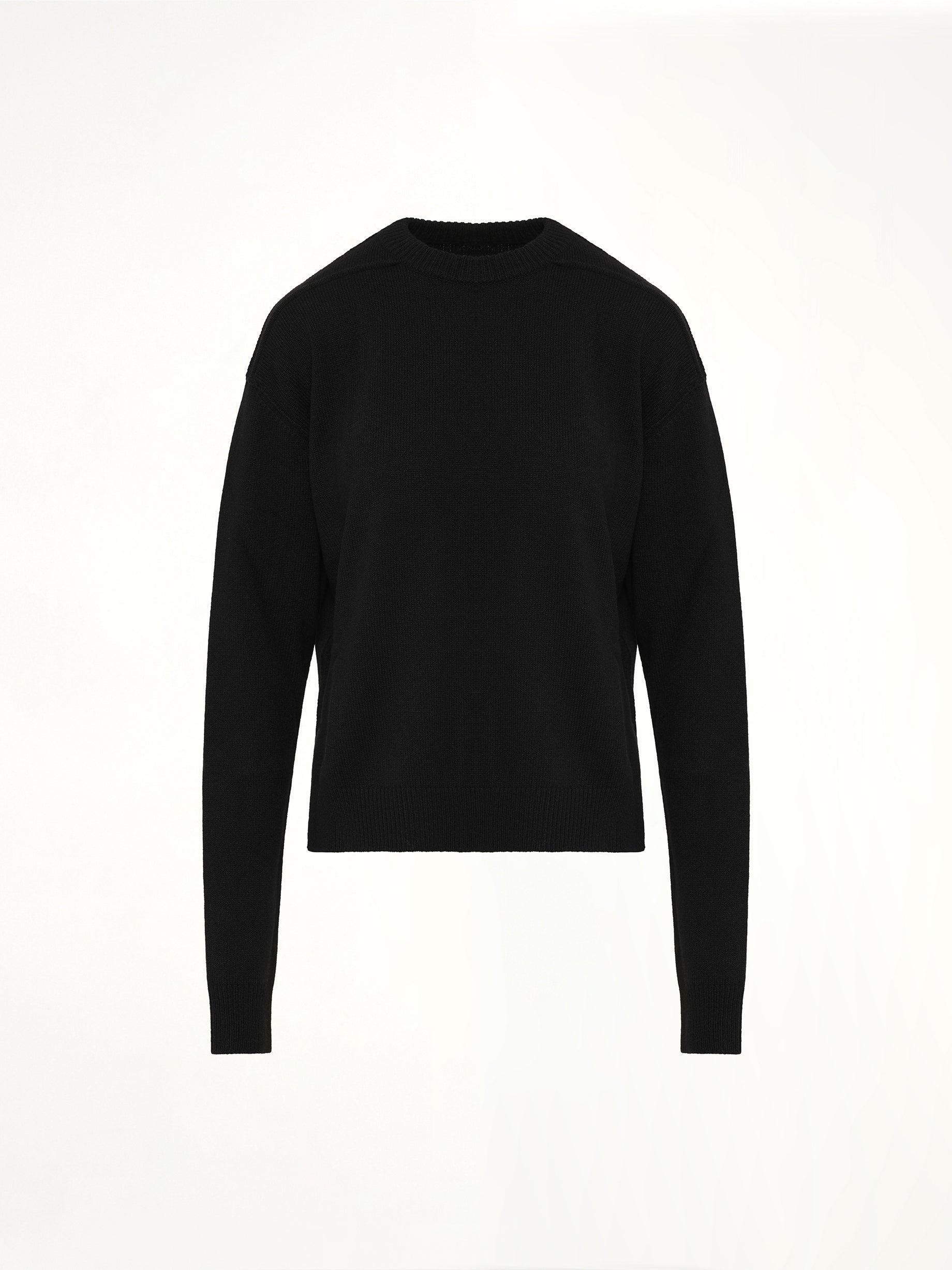 Round Neck Sweater in Black - 2