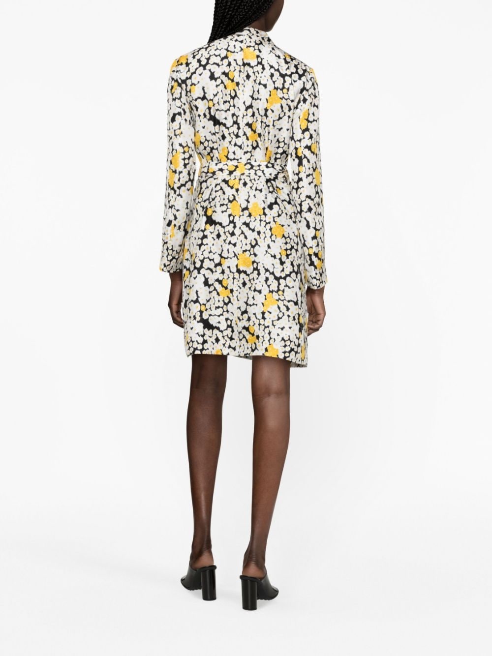 floral-print belted wrap dress - 3