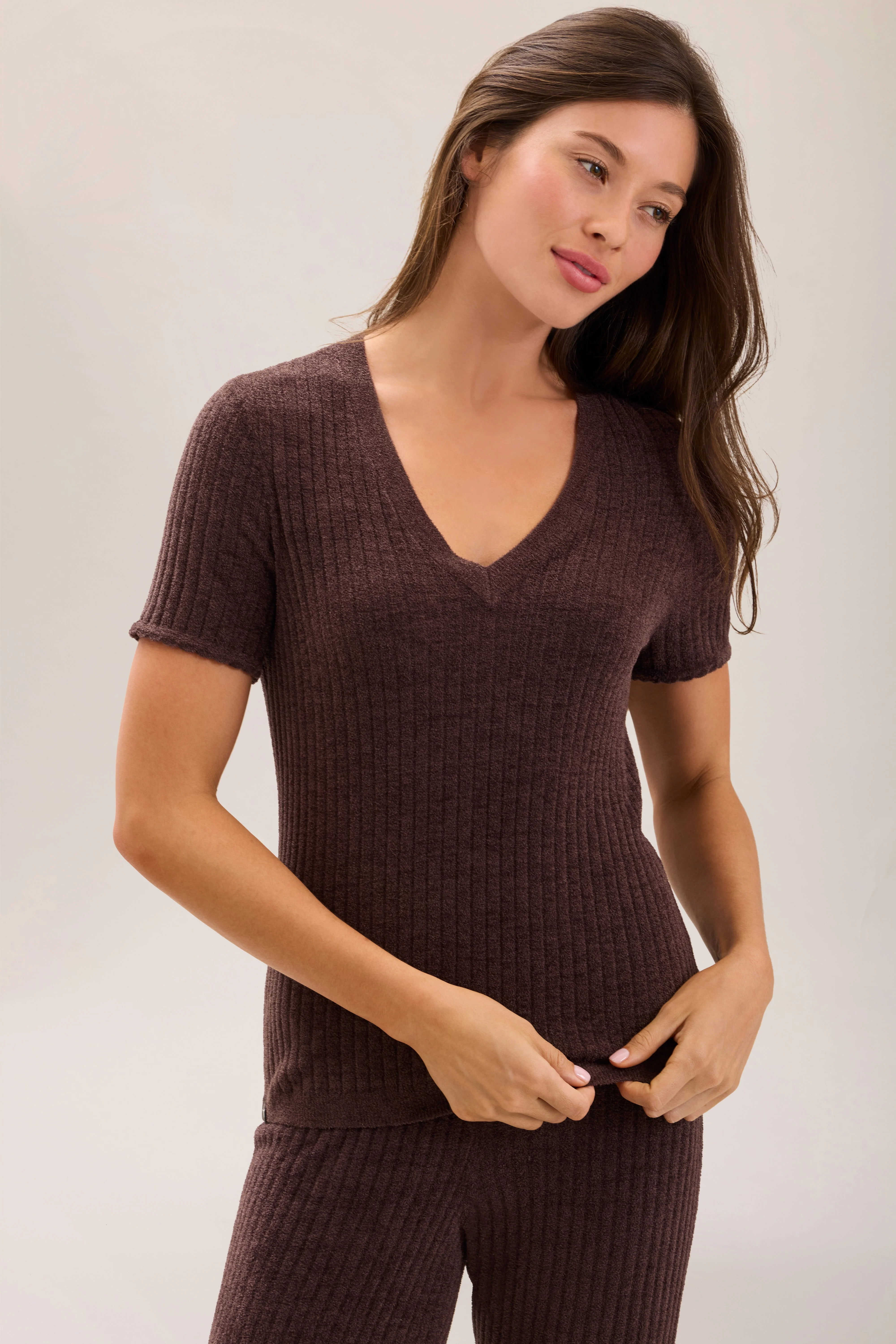 CozyChic Ultra Lite® Scallop Rib Short Sleeve - 1