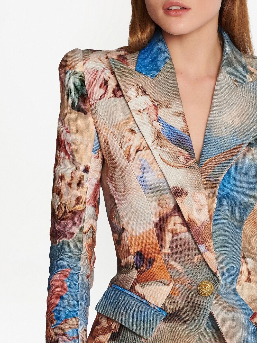 abstract-print double-breasted blazer - 6