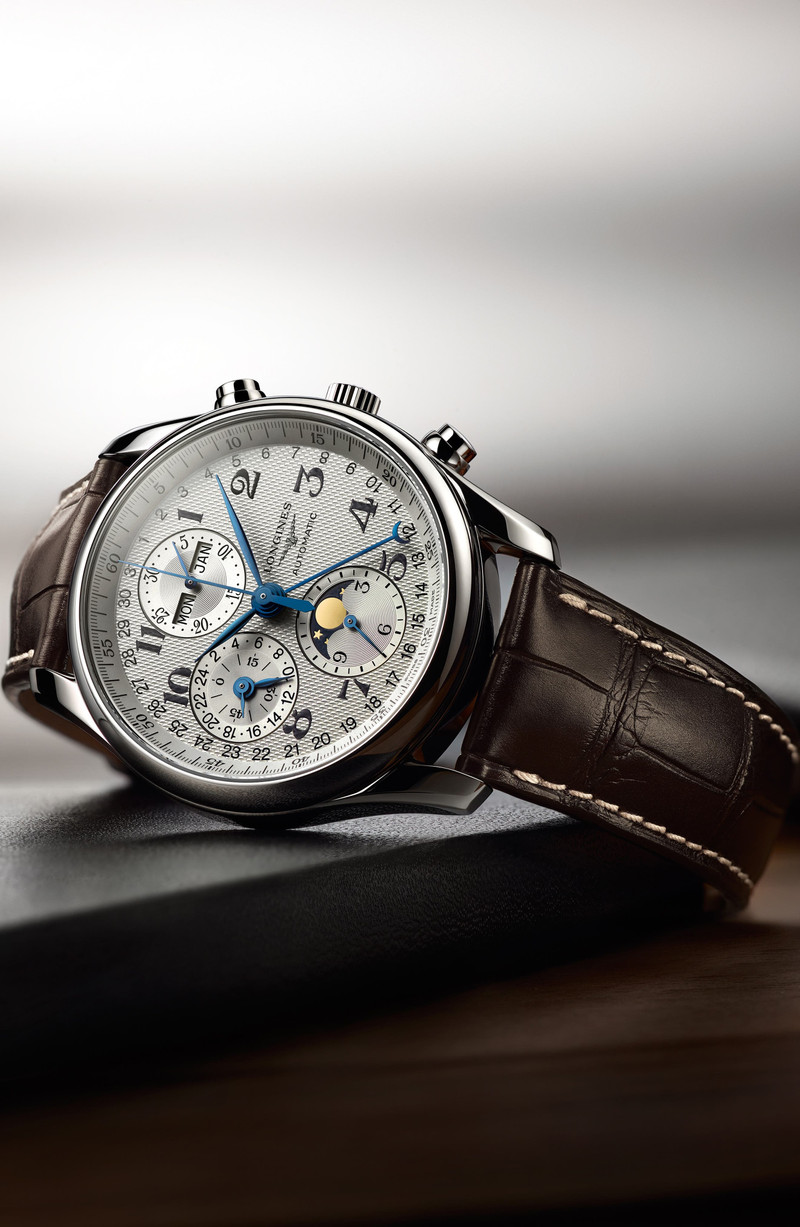 Longines Longines Master Automatic Chronograph Leather Strap Watch, 42mm in Brown/Silver at Nordstrom outlook