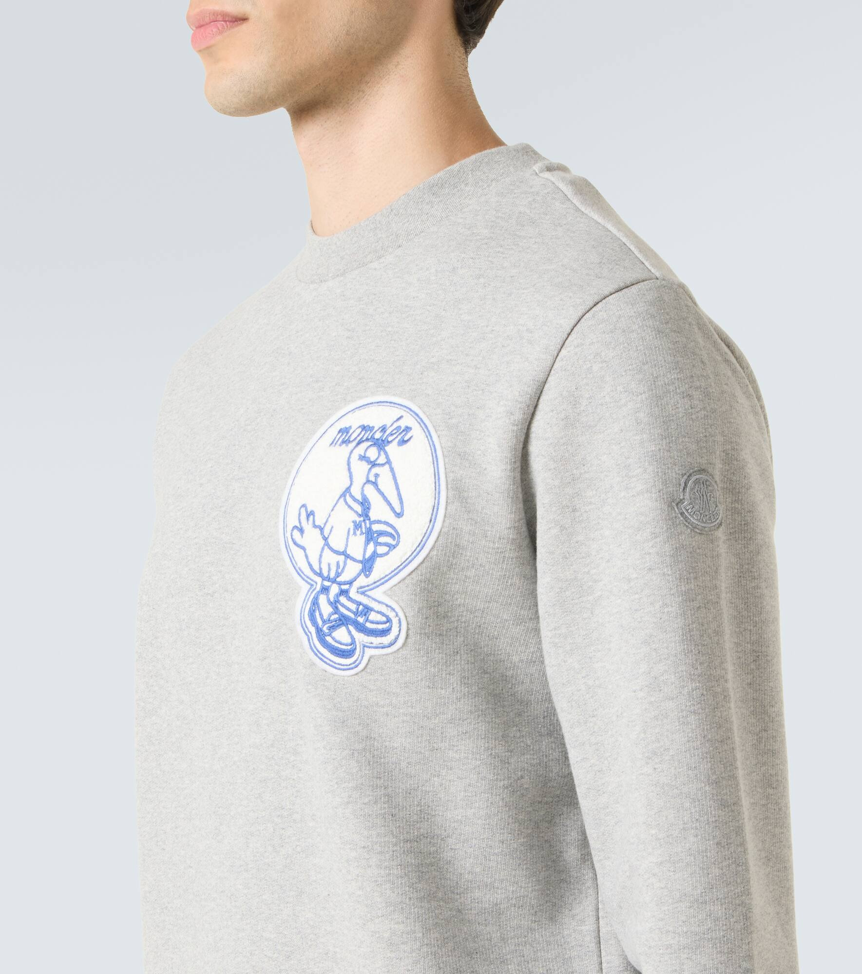 Patch-appliqué cotton fleece sweatshirt - 5