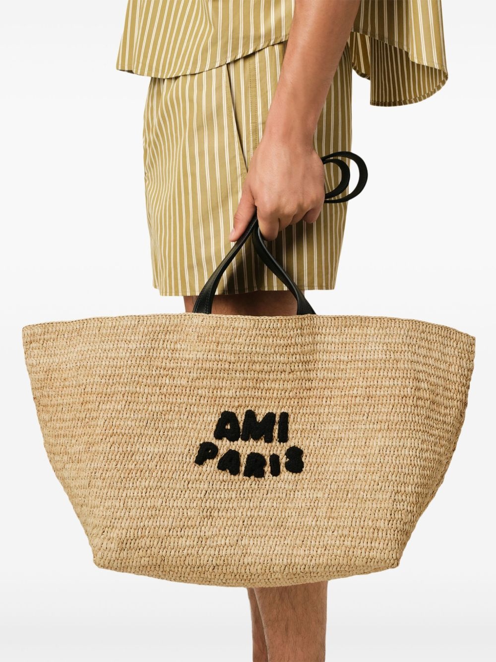 raffia tote bag - 3