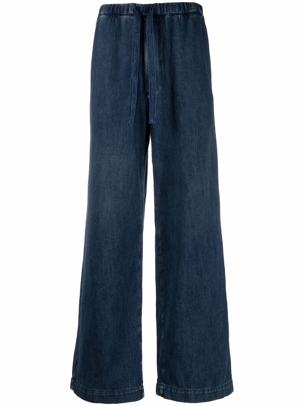 drawstring wide-leg jeans - 1