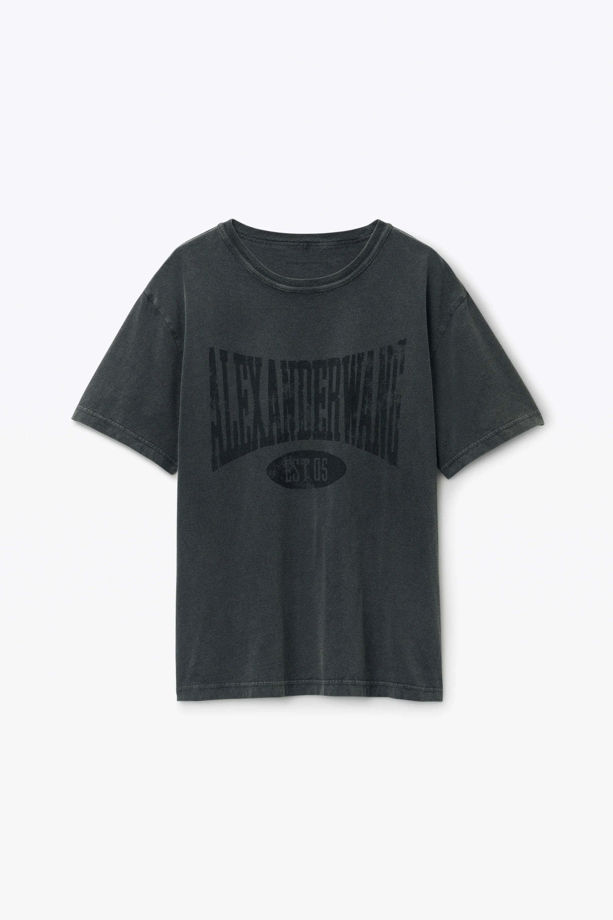 Distressed Logo Cotton Tee - 1
