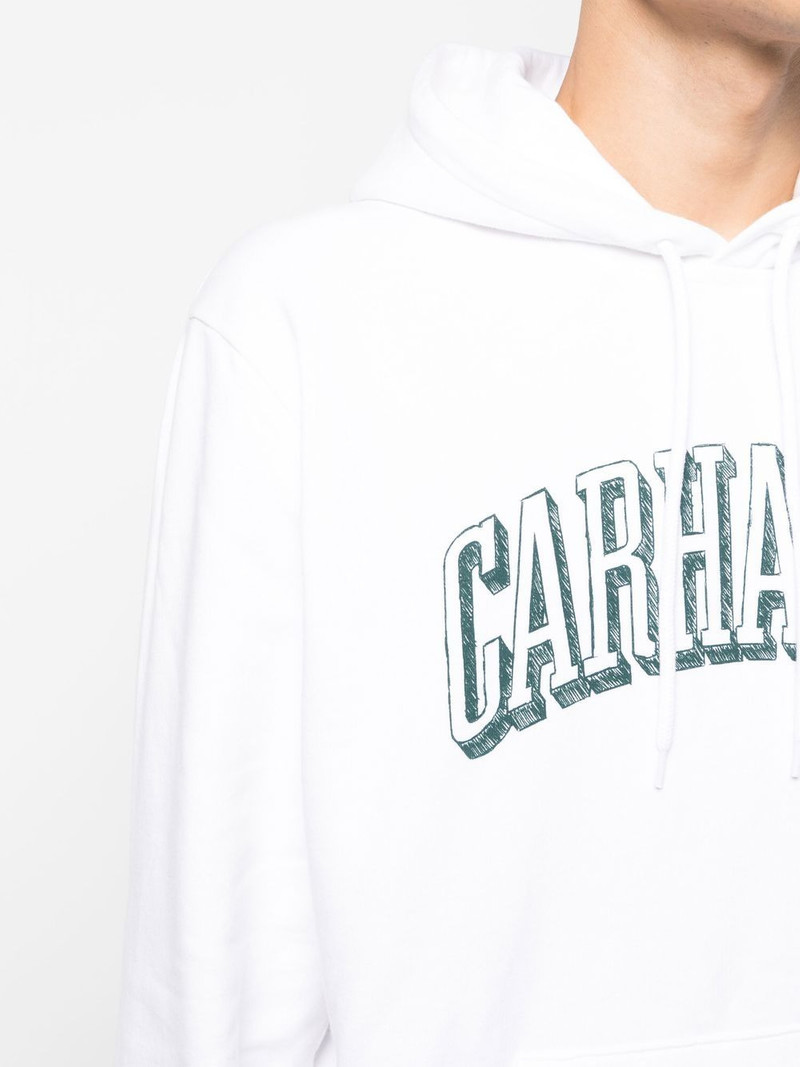 logo print drawstring hoodie 5