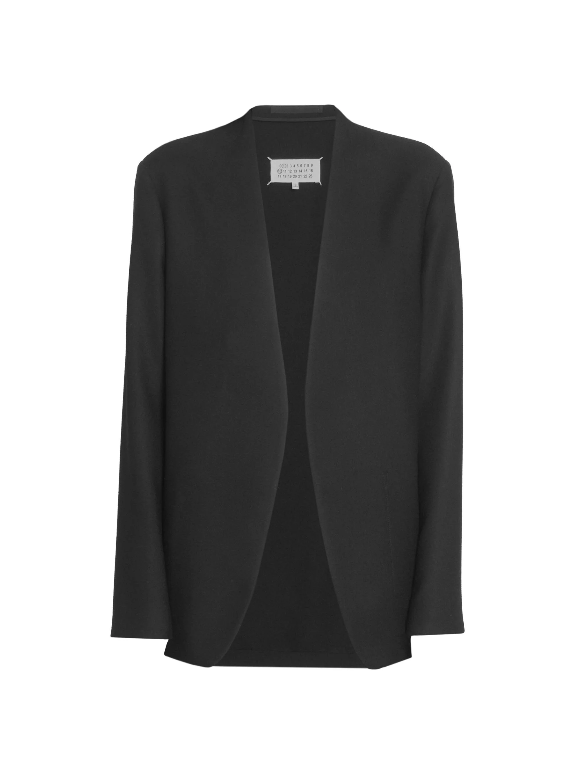 Women's Wool Flannel Blazer - Black - 1