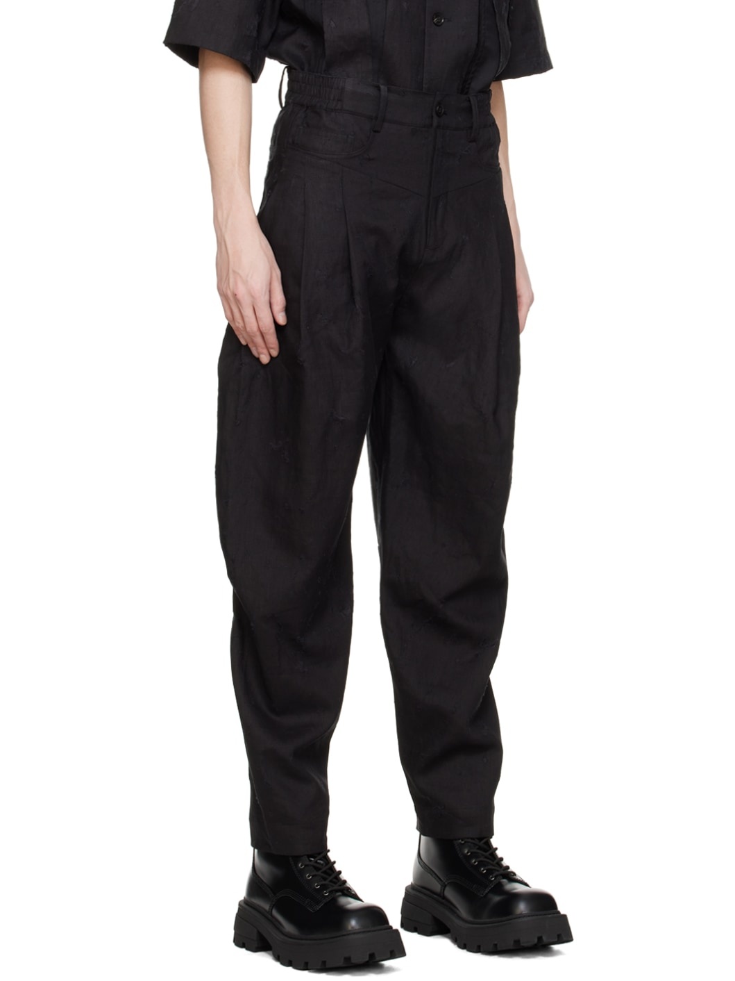 Black Distressed Trousers - 2