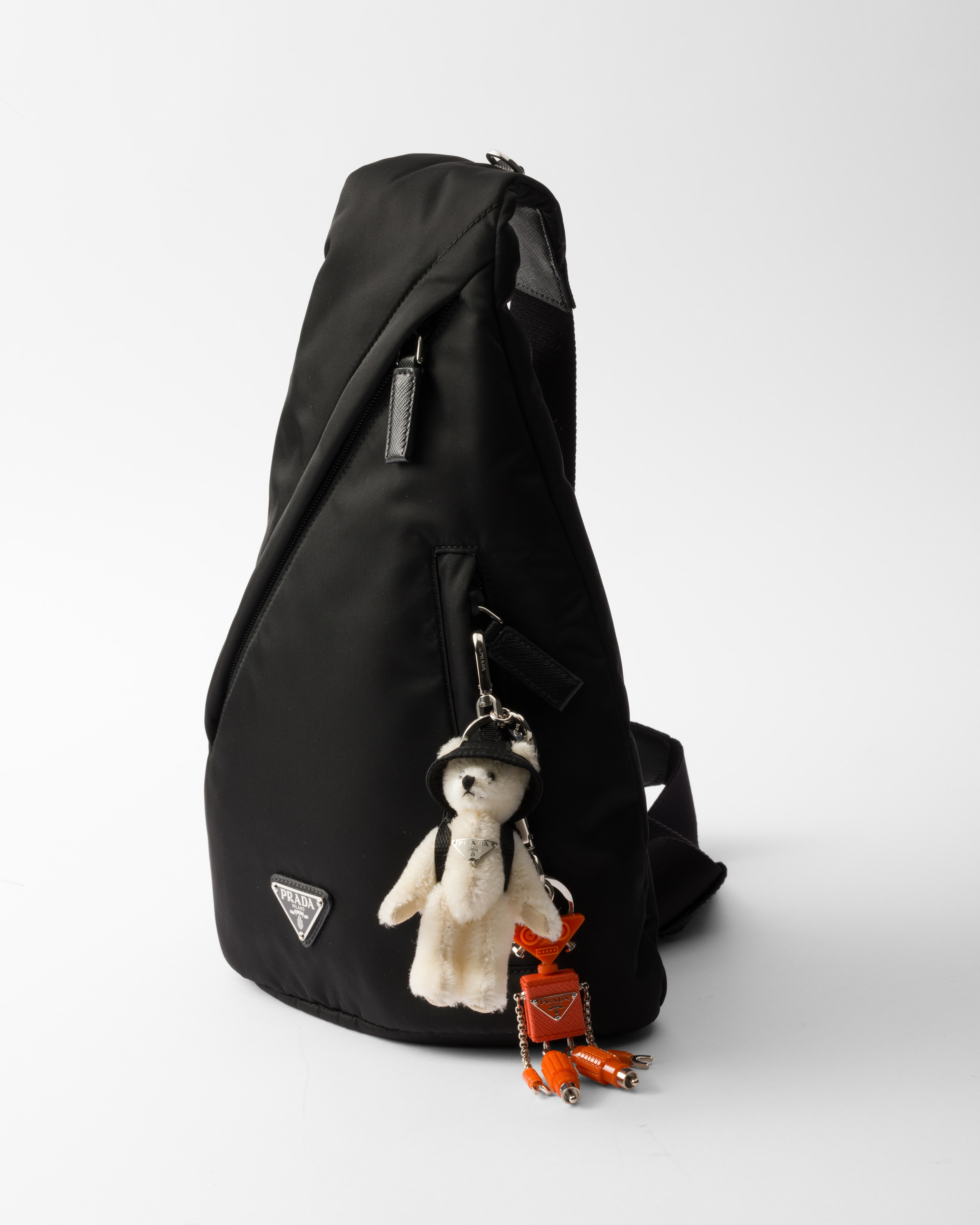 Saffiano leather robot trick keychain - 2