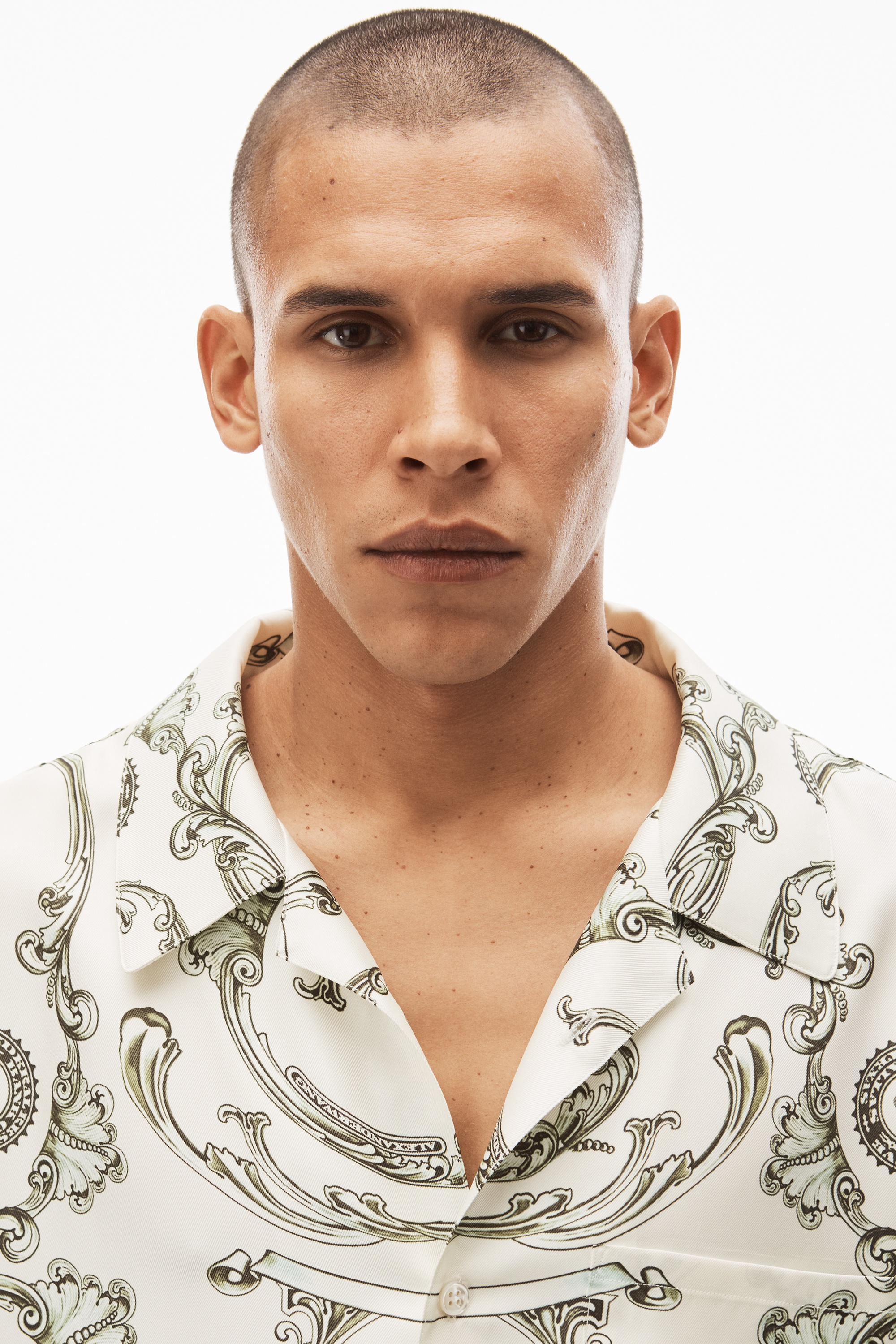 MONEY PRINT BUTTON DOWN IN SILK TWILL - 4
