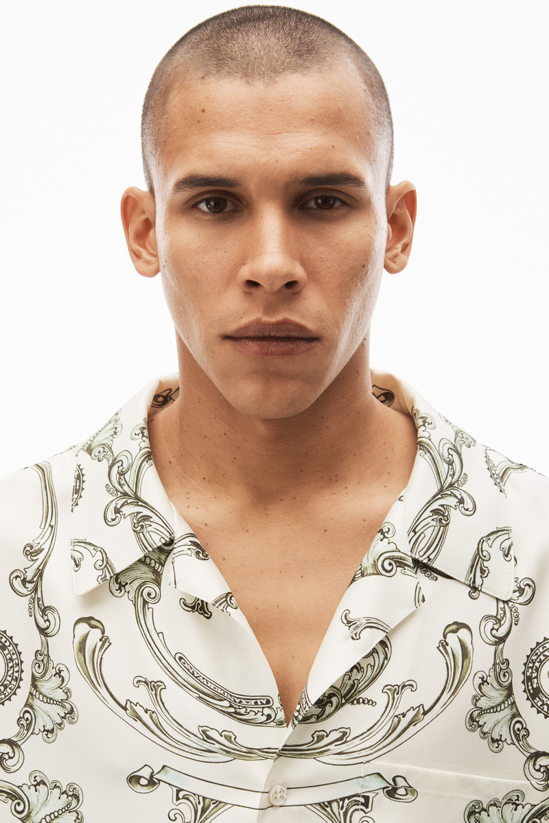 MONEY PRINT BUTTON DOWN IN SILK TWILL 4