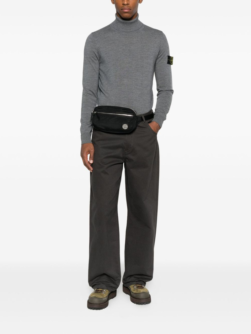 Stone Island roll-neck logo-patch sweater outlook