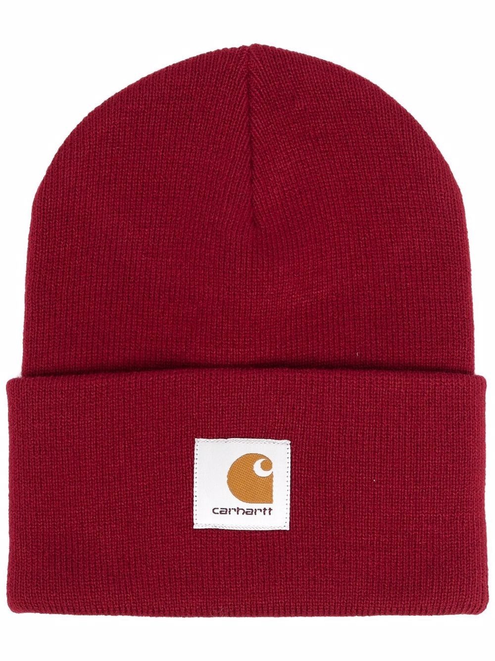 purl-knit logo-patch beanie - 1