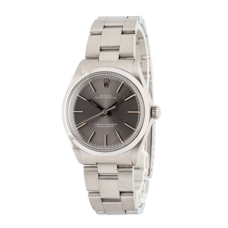 Rolex Oyster Perpetual 34 Ref 1002 Slate Dial - 2