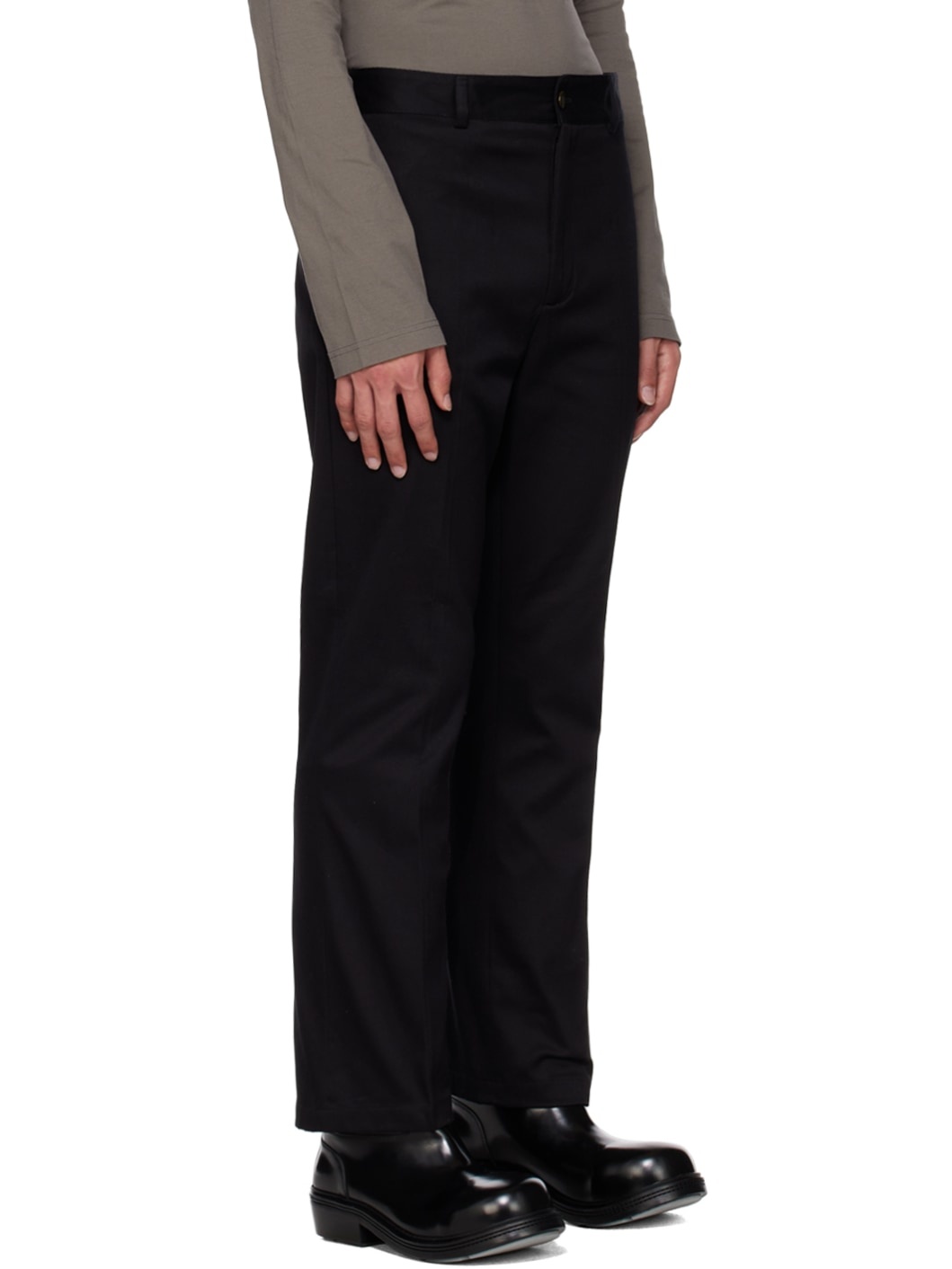 Black Regular Fit Trousers - 2