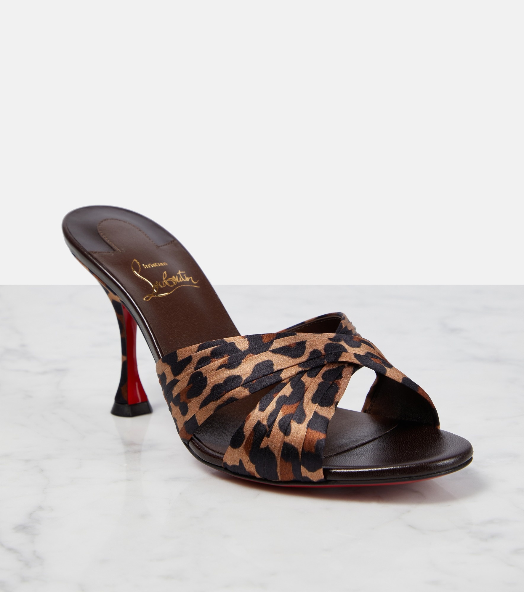 Nicol is Back 85 leopard-print satin mules - 6