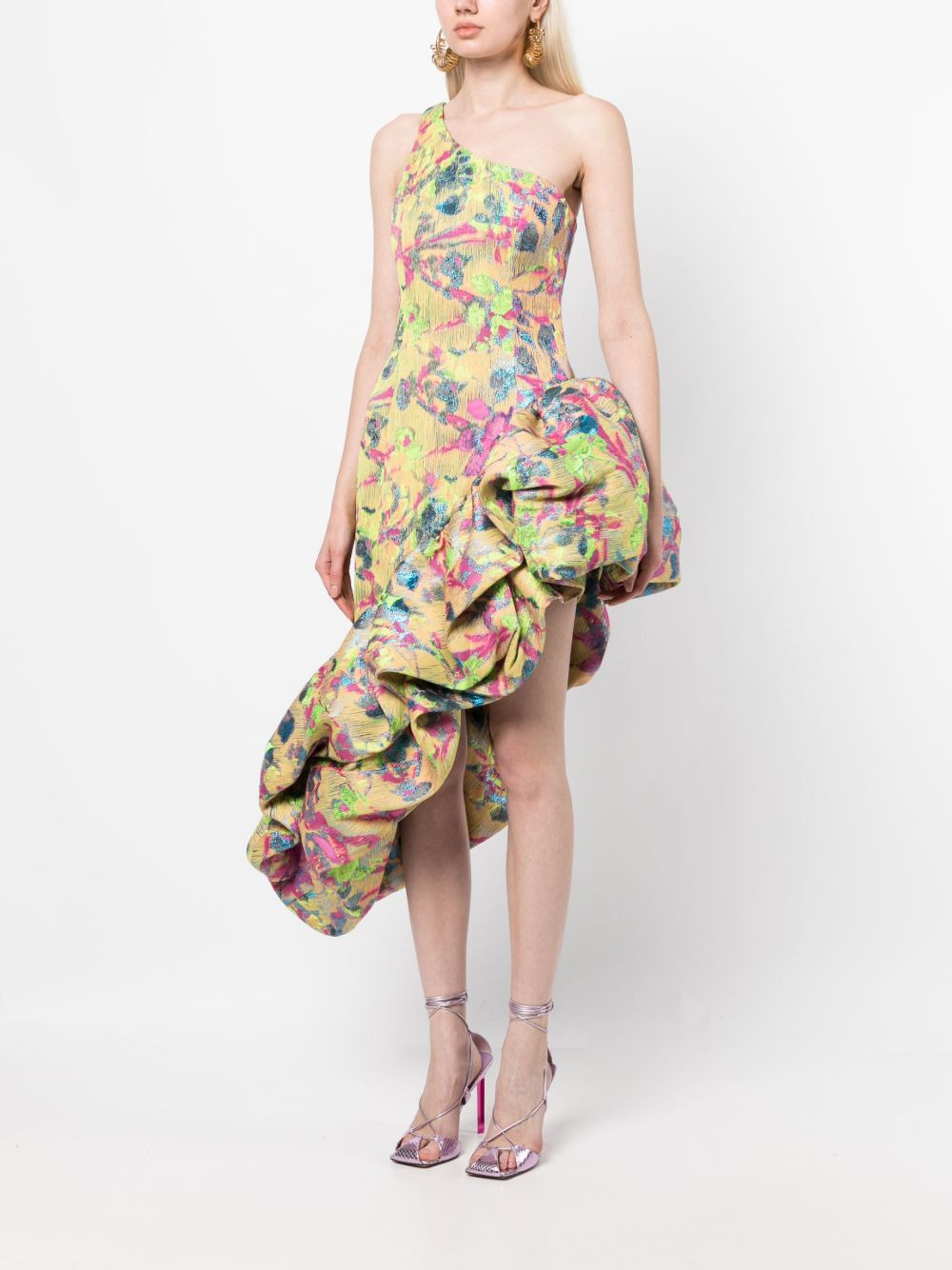 Helena ruffle-detail asymmetric dress - 3
