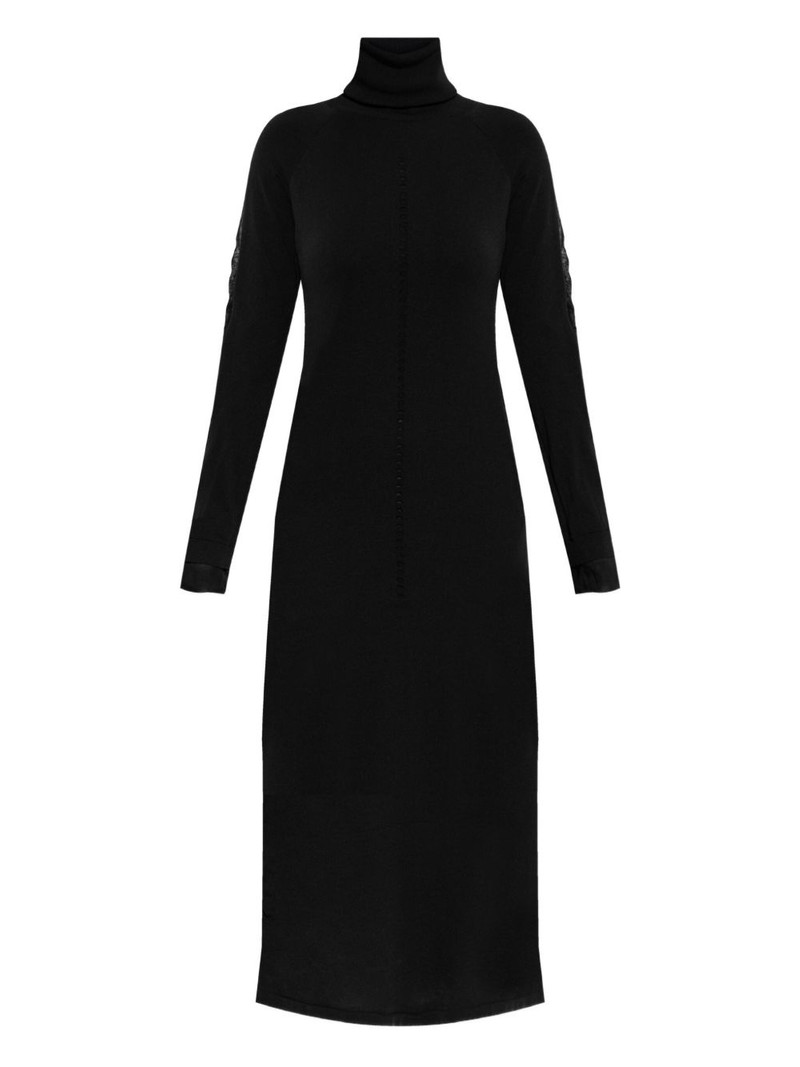 turtleneck mesh-insert dress 1