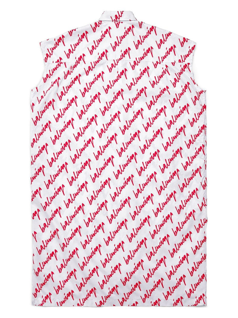 BALENCIAGA logo-print shirt dress outlook