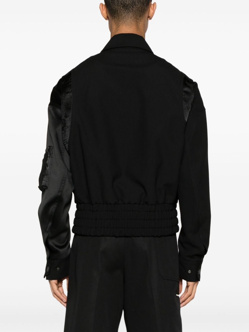 Dragon-jacquard panelled bomber jacket - 4