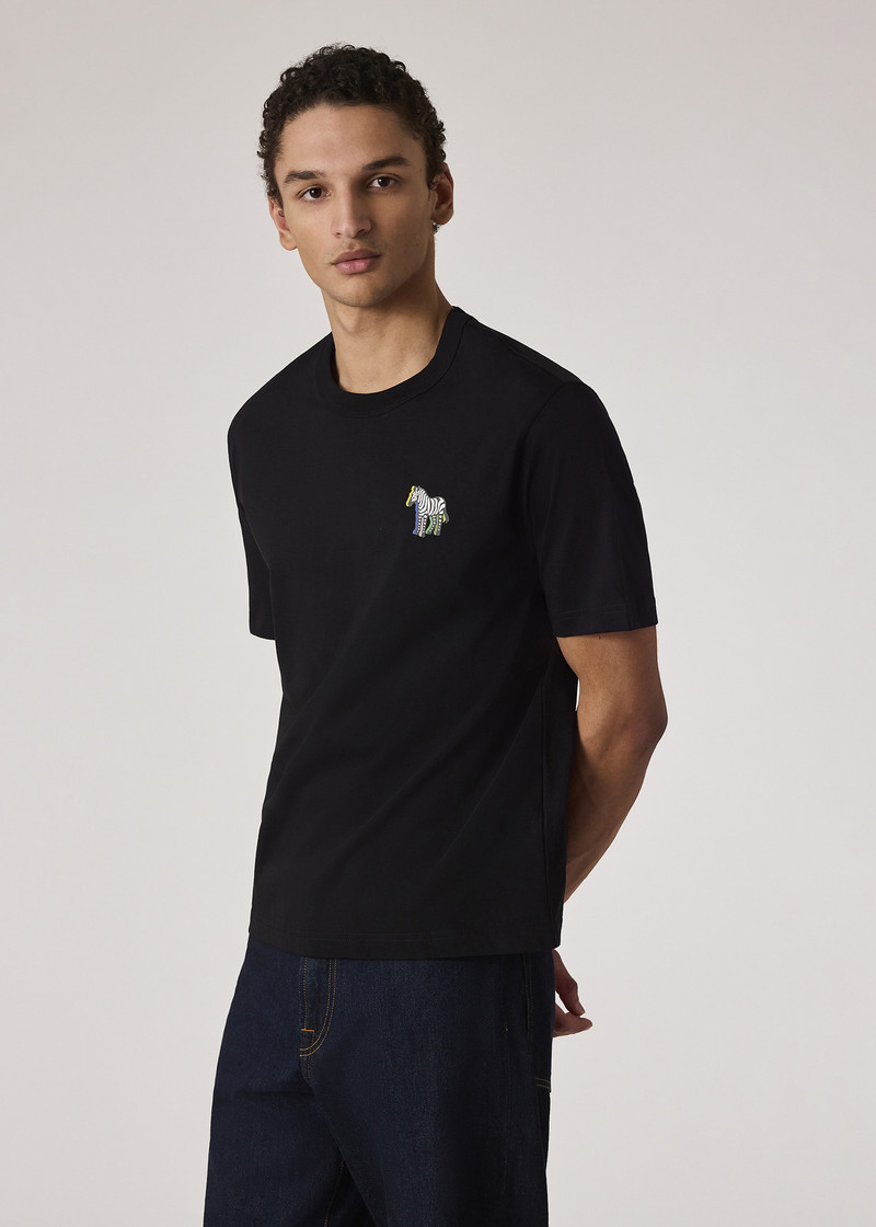 Black '3D Zebra' Print T-Shirt 3