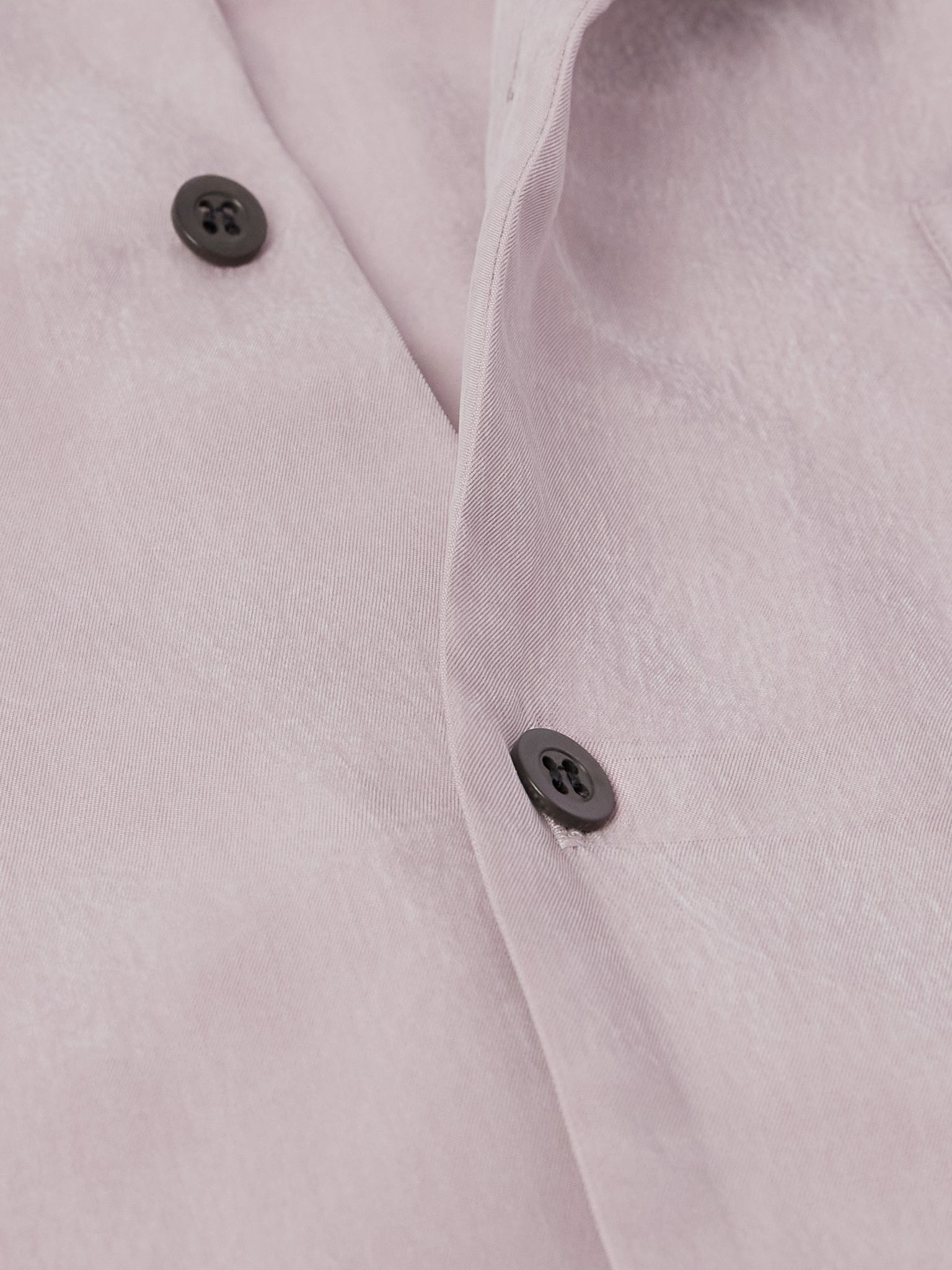 Camp-Collar Washed Satin-Twill Shirt Pink - 5