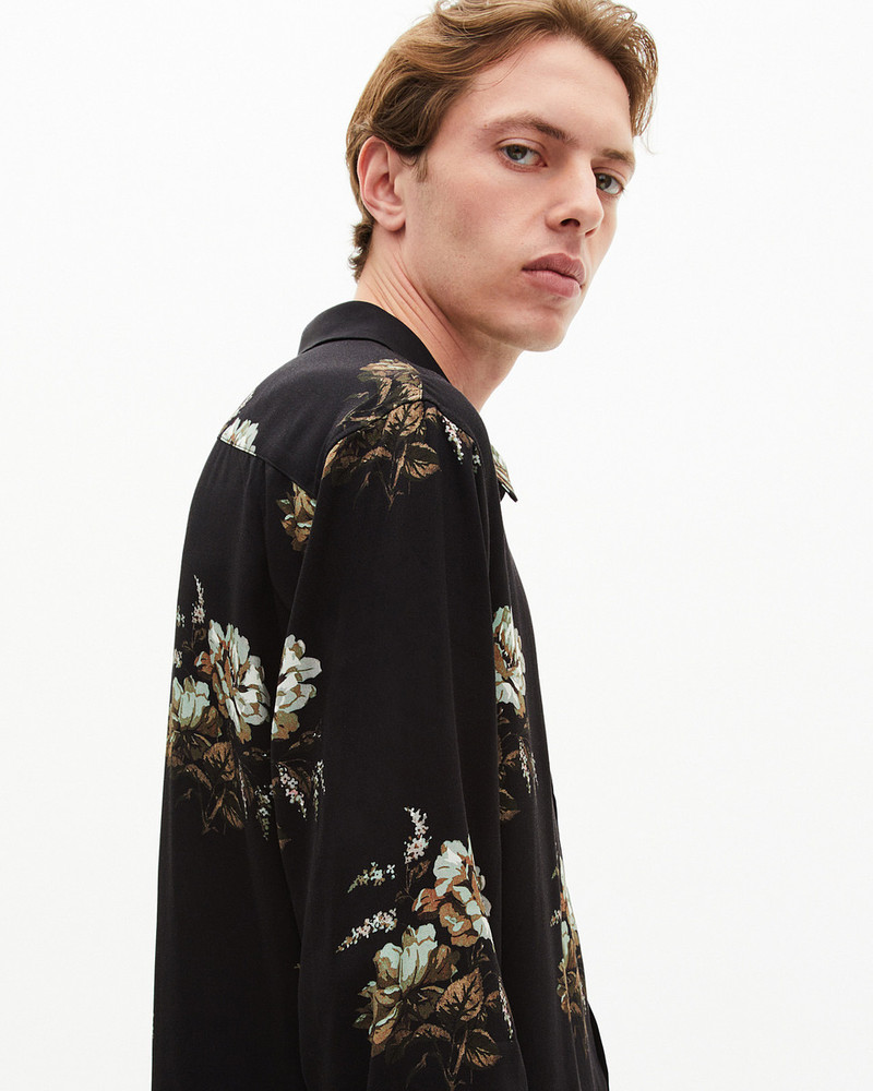 GREEN AND BLACK FLORAL PRINT SHIRT 4