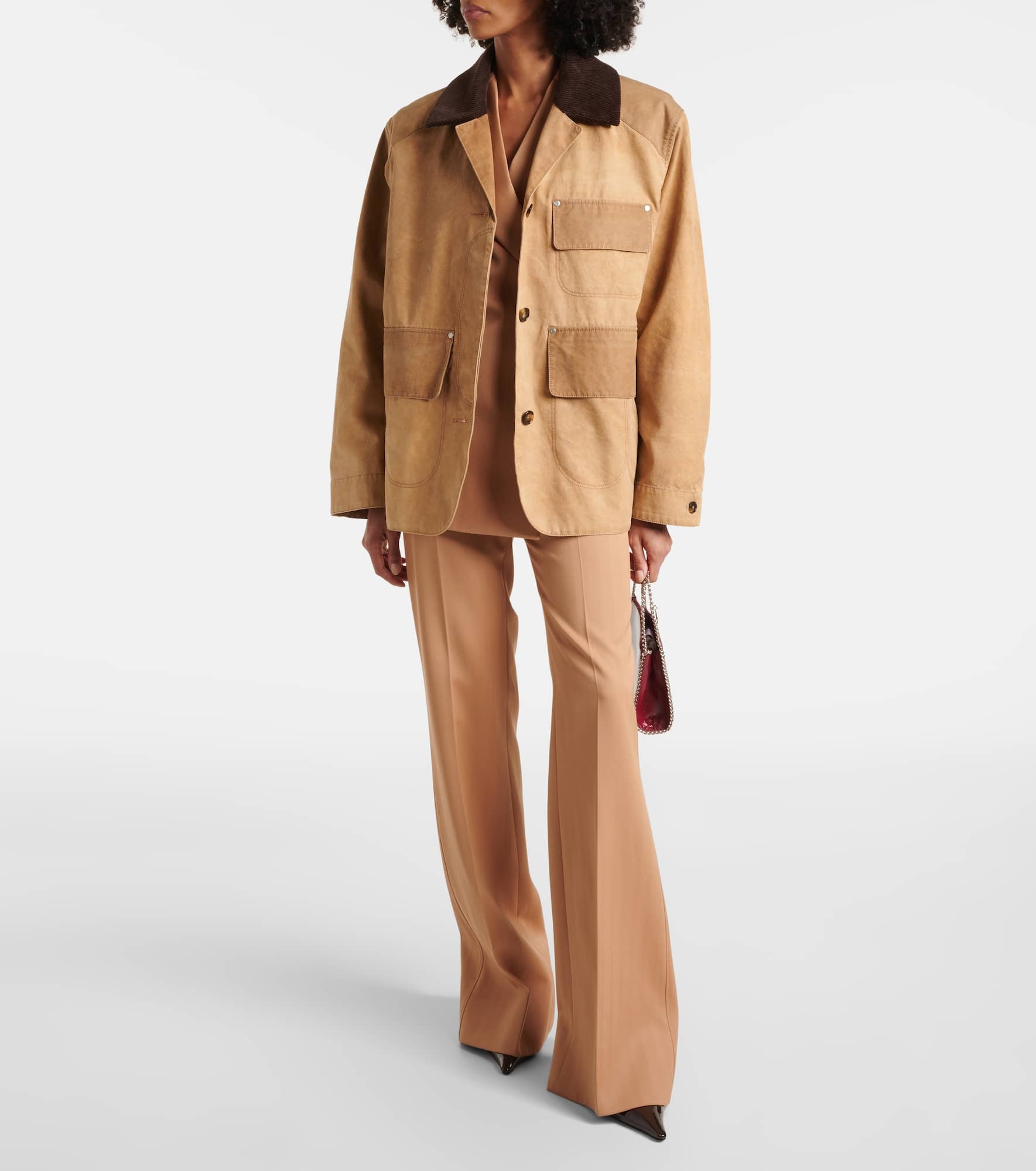 Corduroy-trimmed cotton field jacket - 2