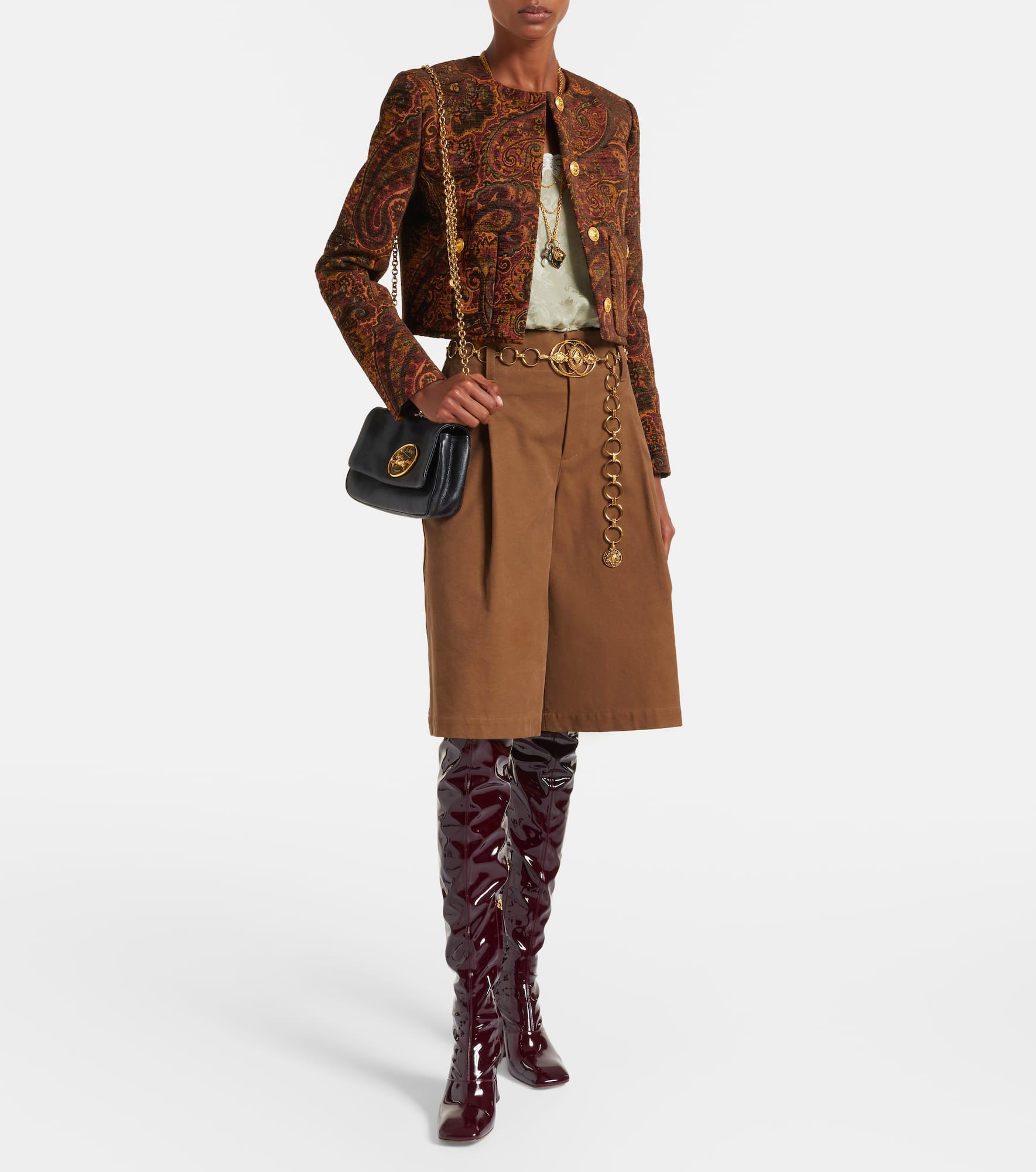 Paisley cropped jacquard jacket - 2