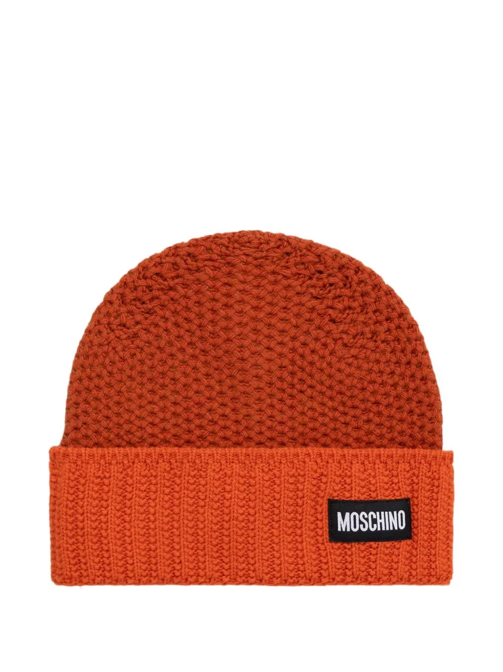logo-patch chunky-knit wool beanie - 1