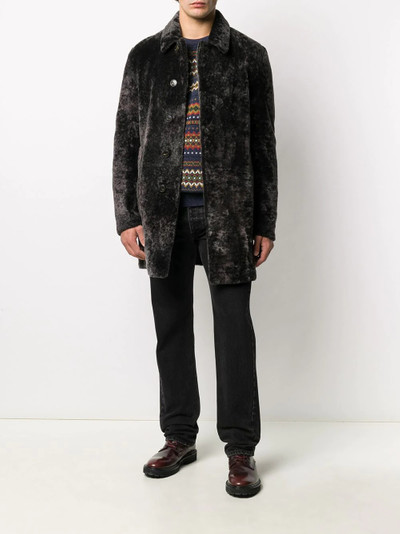 Yves Salomon long-sleeve shearling coat outlook