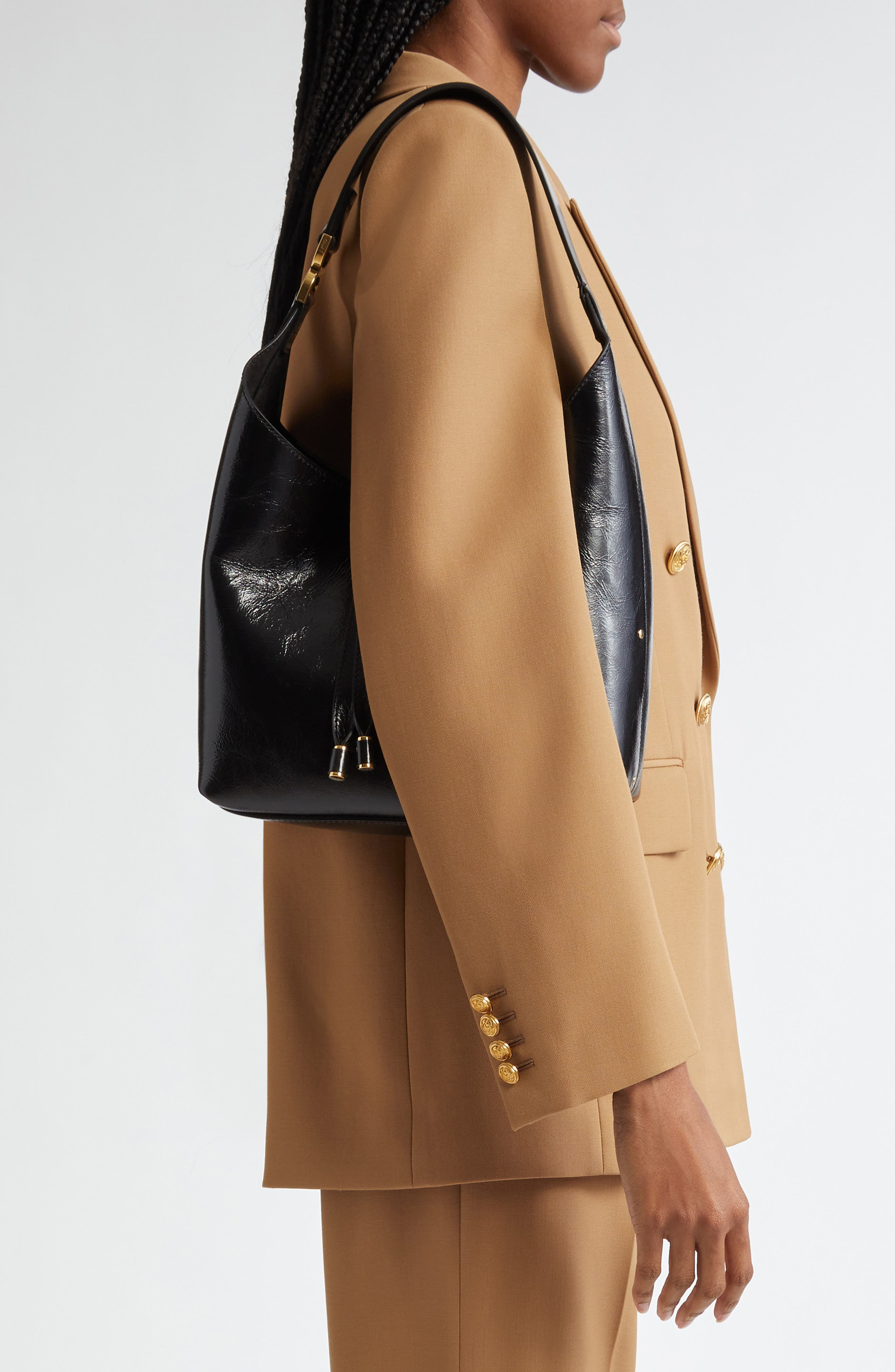 Chloé Small Marcie Leather Hobo Bag in 001 Black at Nordstrom - 2