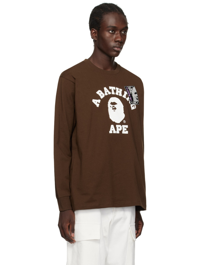 Brown Mad Face College Long Sleeve T-Shirt 2