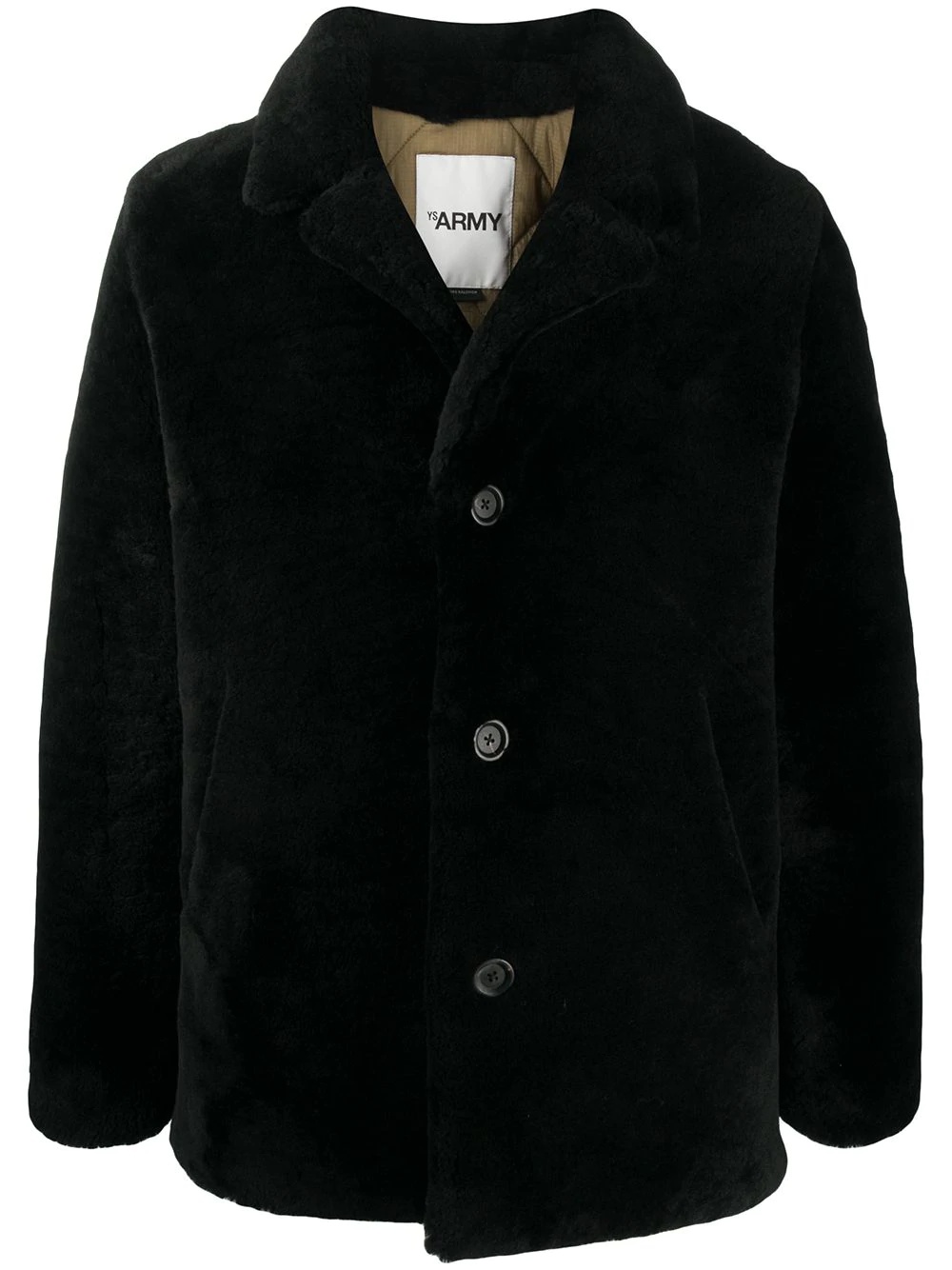 long-sleeve fur coat - 1