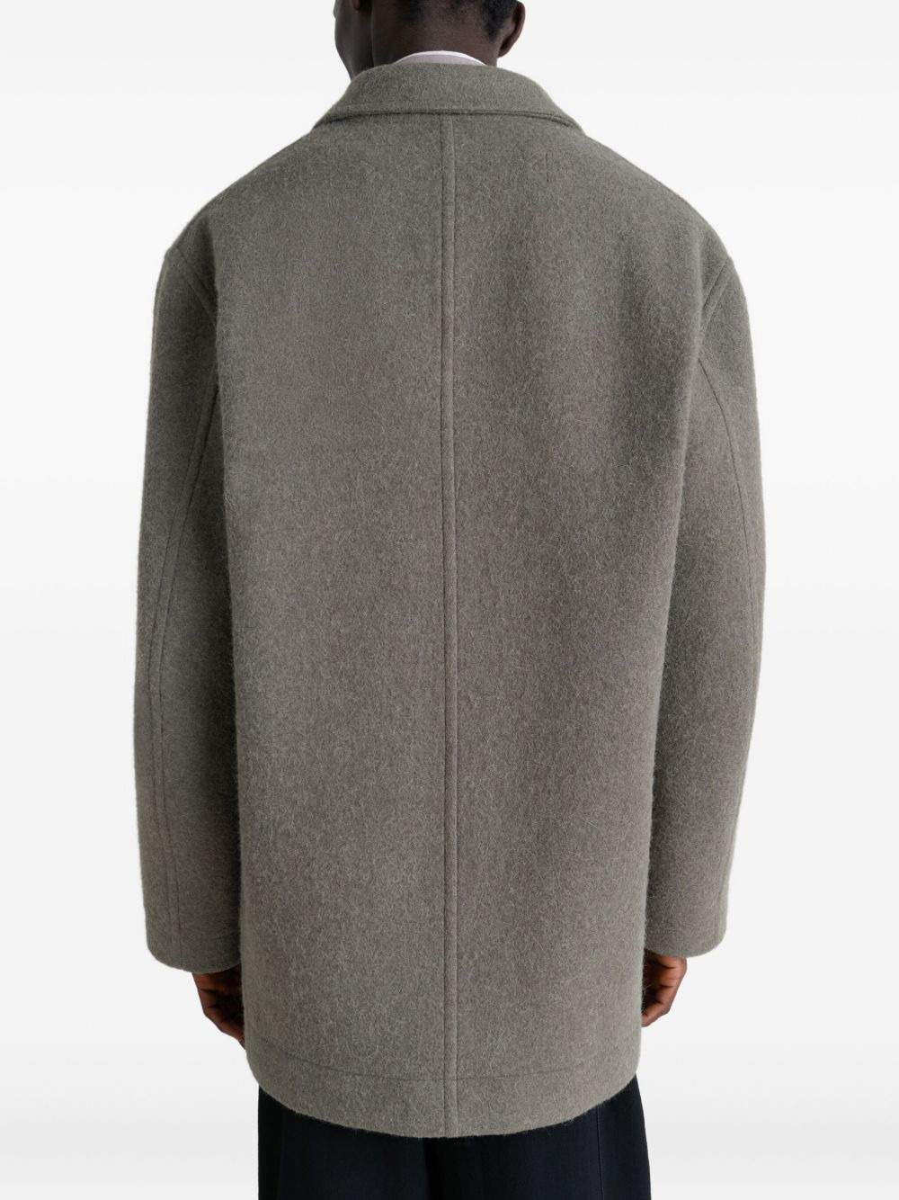 felt double-breasted coat - 4