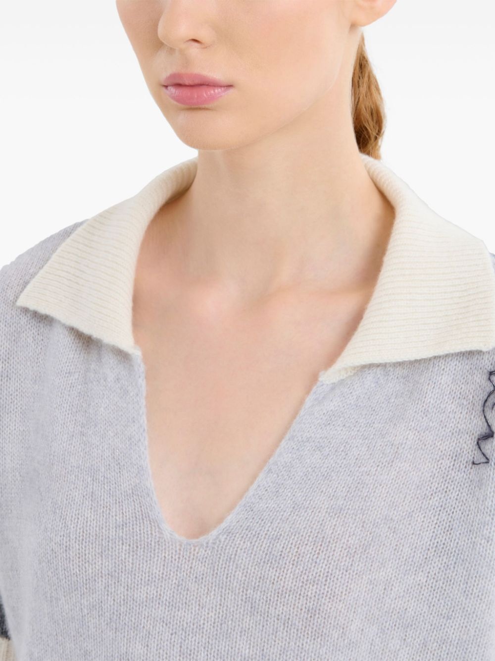 v-neck ribbed t-shirt - 5