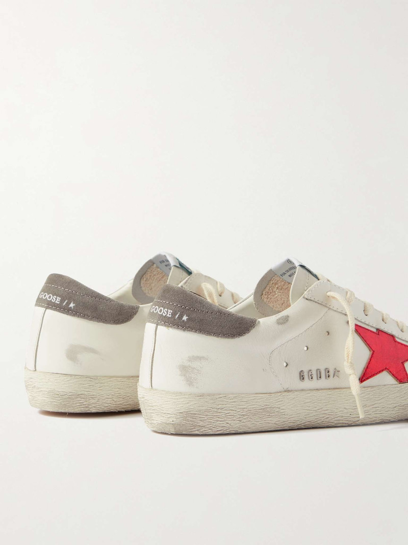 Superstar Distressed Leather and Suede Sneakers 5