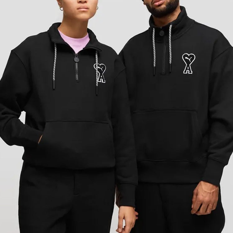 PUMA X Ami Half Zip Sweatshirt 'Black' 535993-01 - 3