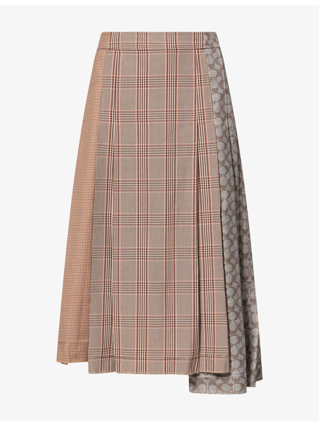 Heritage Plaid-Pattern Twill Midi Skirt - 1