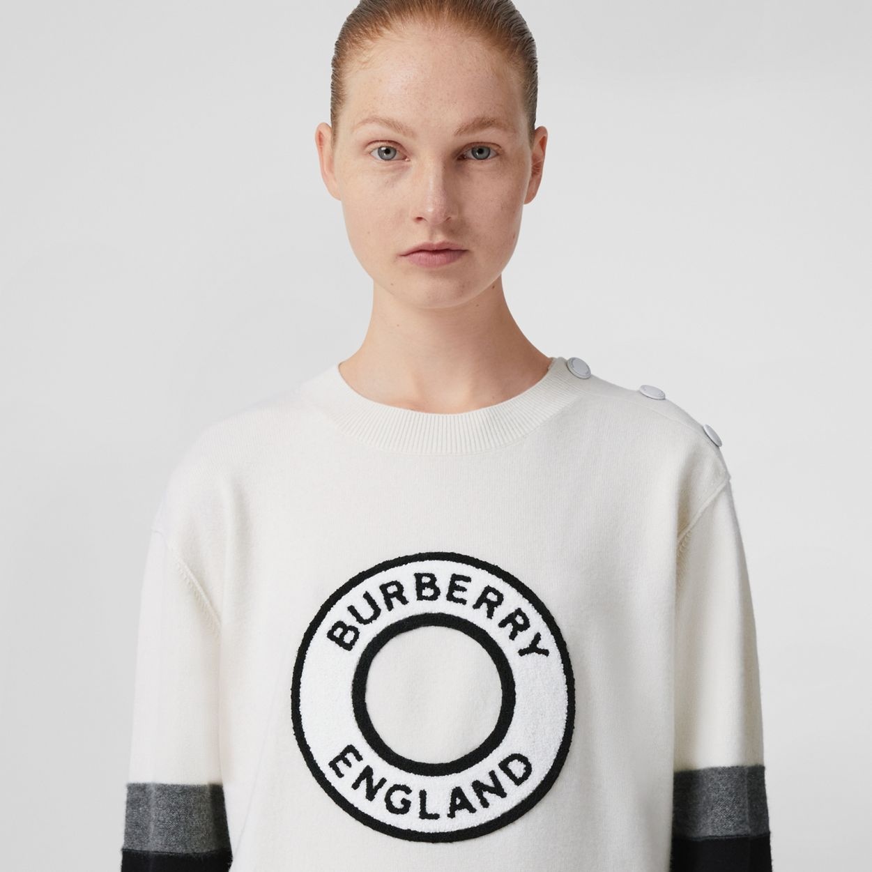 Logo Graphic Appliqué Wool Cashmere Sweater - 3