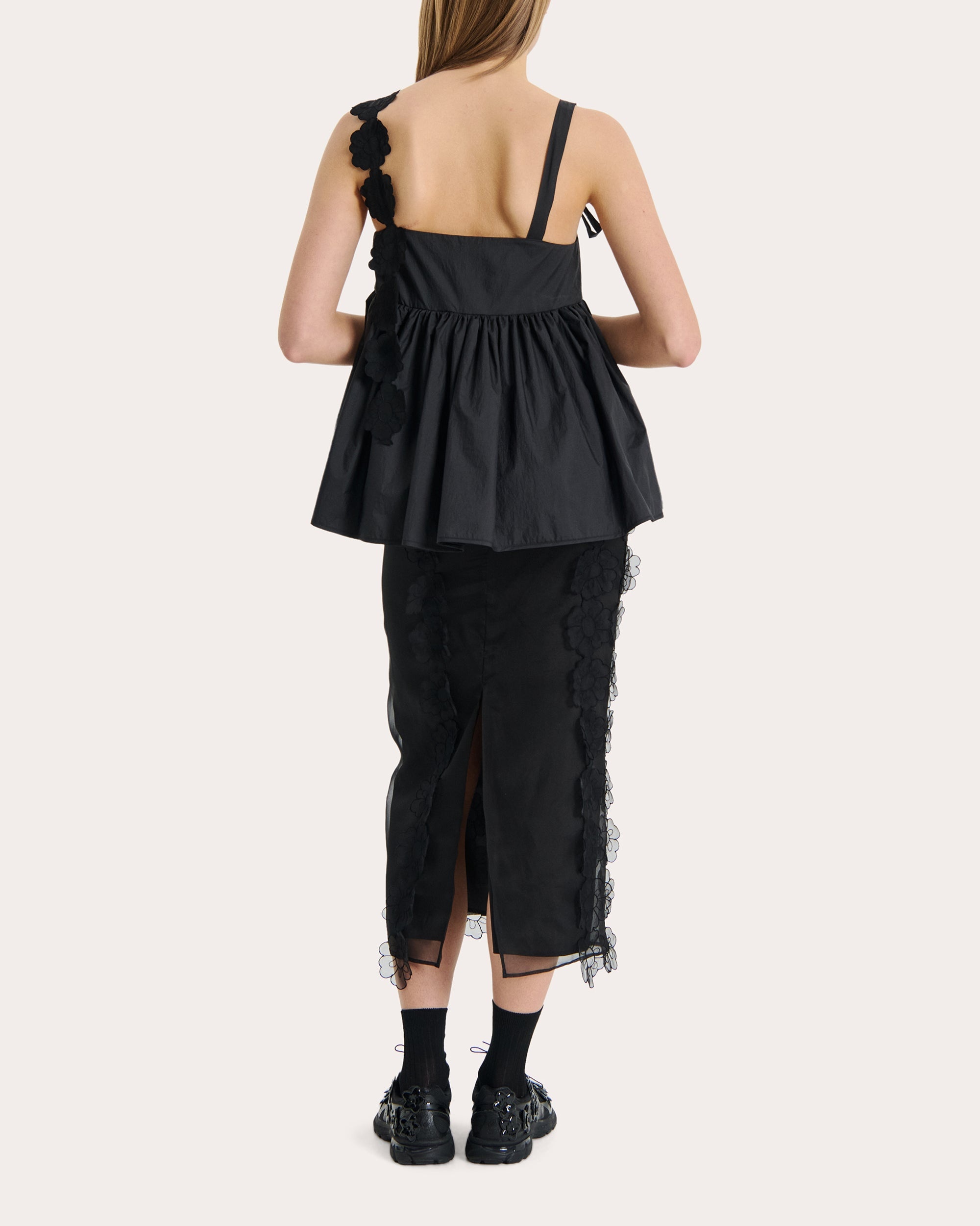 Olympia Floral-Appliquéd Midi Skirt - 4
