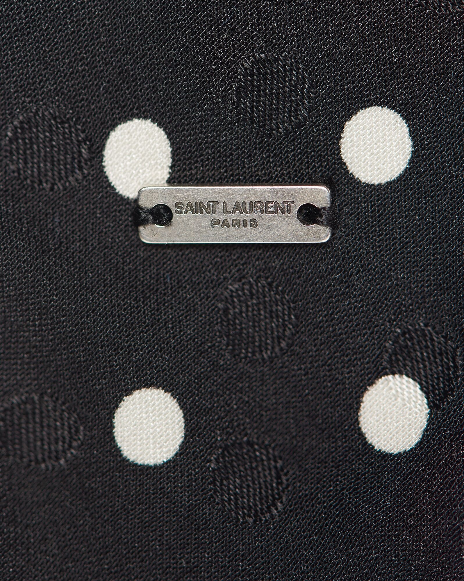 dotted large lavallière scarf in silk jacquard - 4