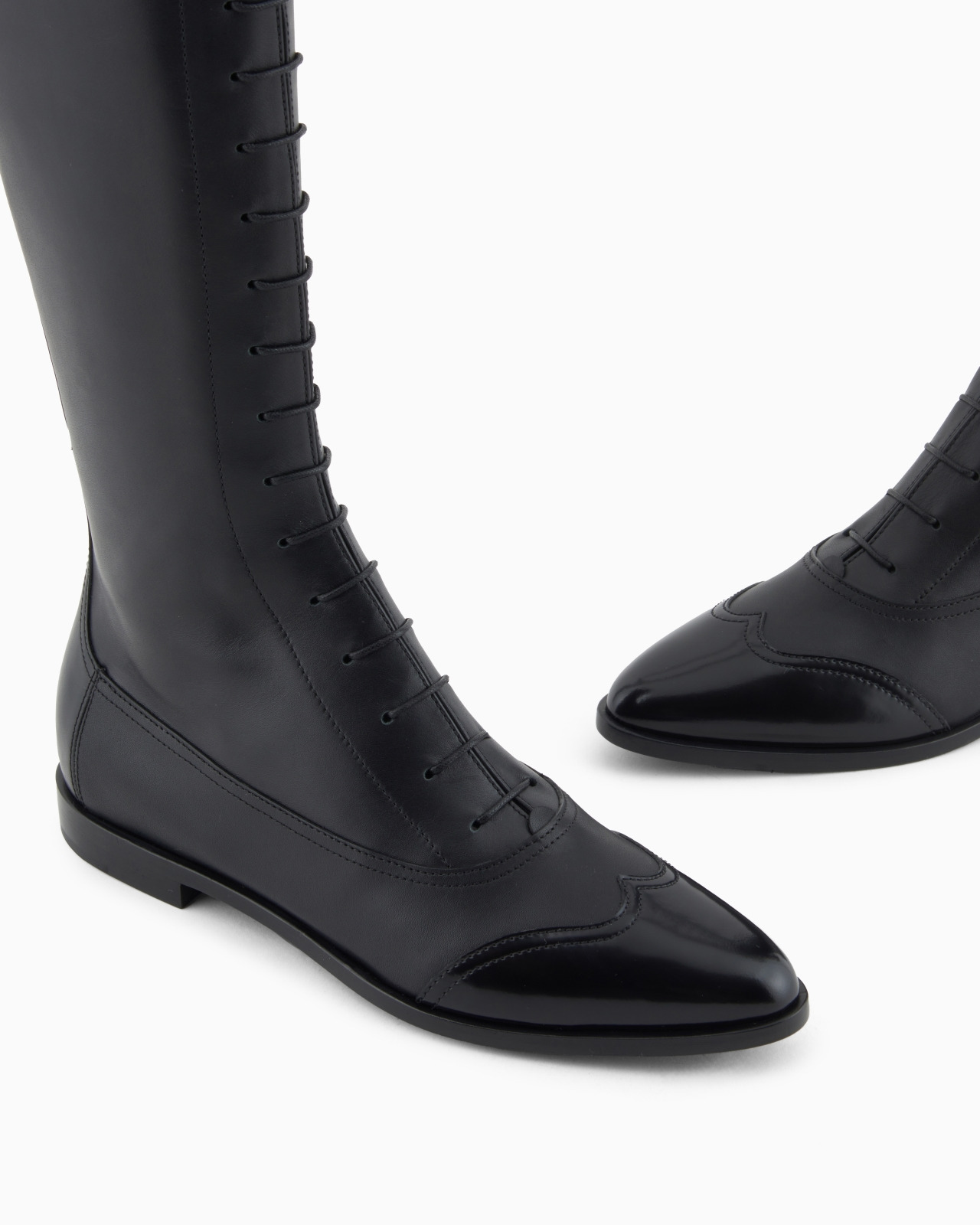 SMOOTH LEATHER LACE-UP BOOTS - 4