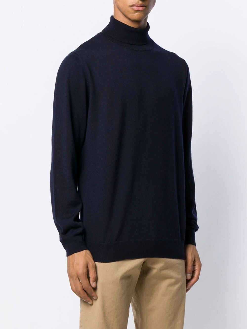 ribbed roll neck jumper - 3