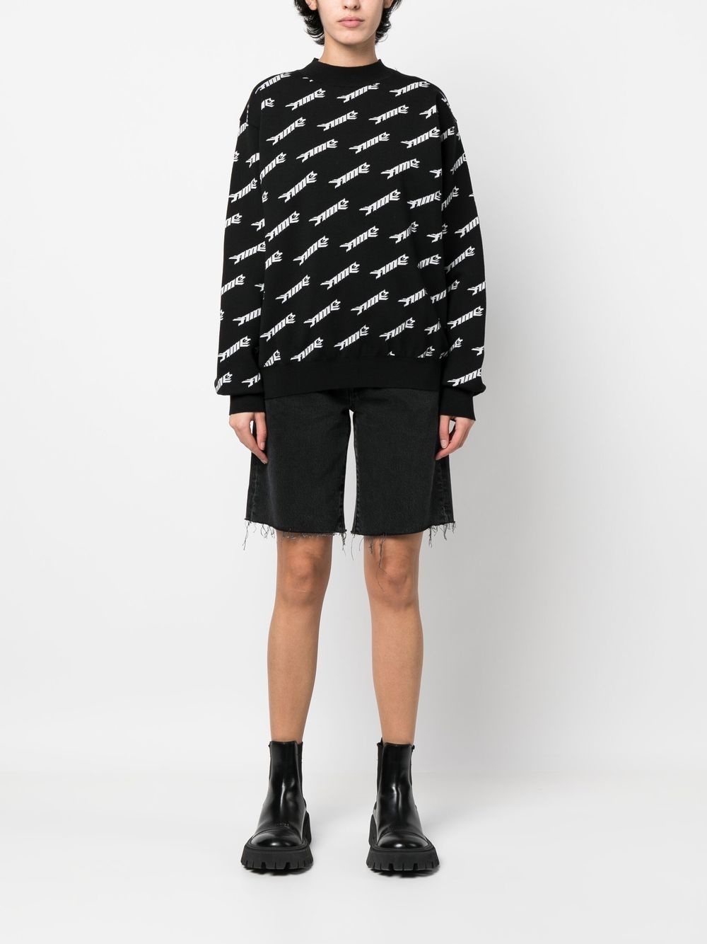 logo-intarsia crew-neck jumper - 2