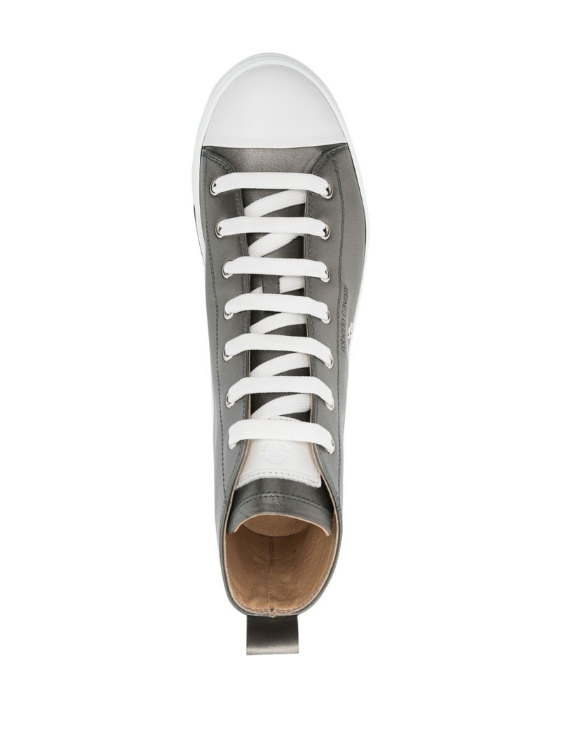 metallic leather high-top sneakers 4